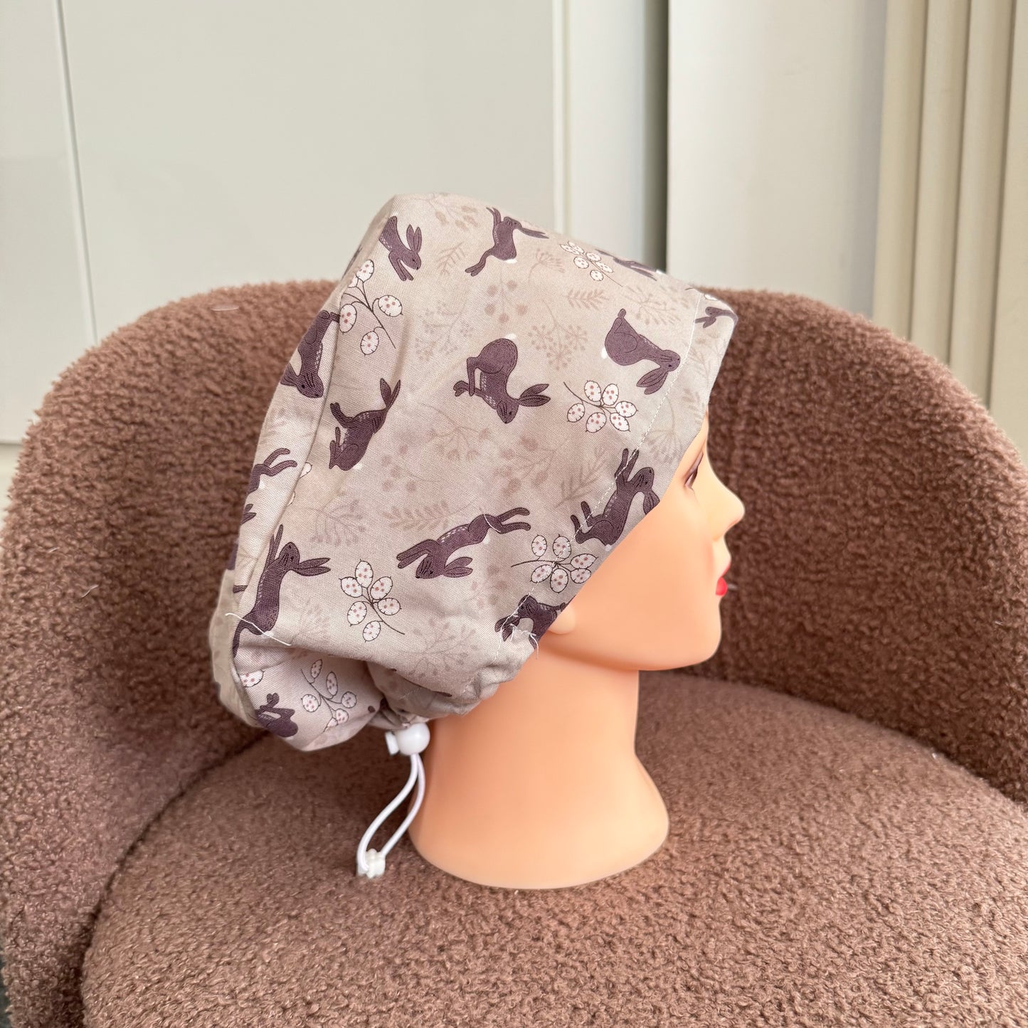 Rabbits Grey Toggle Scrub Hat