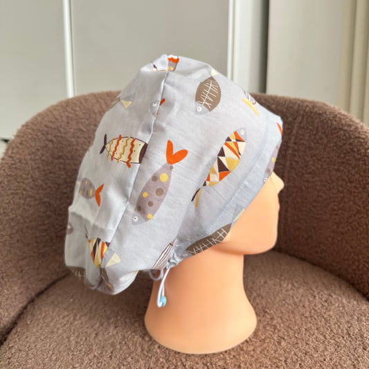 Baby Blue Fishes in the Sea toggle Scrub Hat