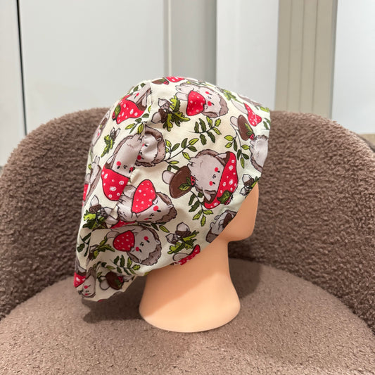 Mint Hedgehog Elasticated Scrub Hat